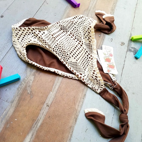 Lucky Brand Other - Lucky Brand Lace Knit Tie Bikini Bottoms, Sz L